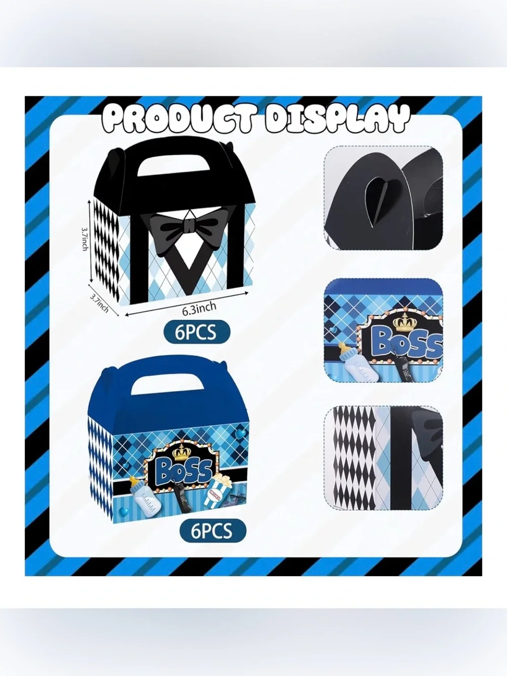 12 Pc BOSS Party Treat Boxes
